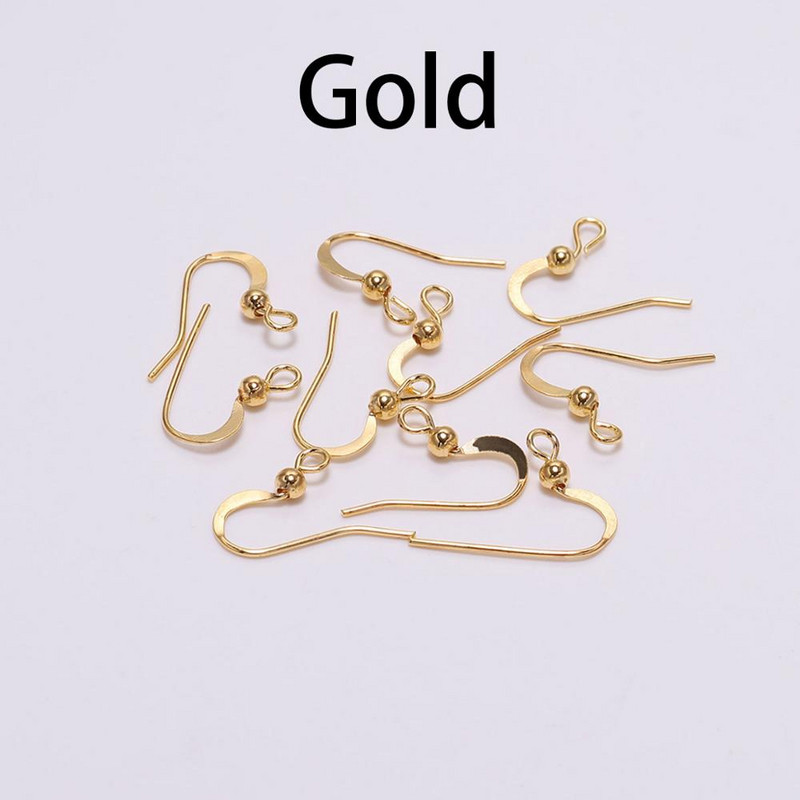100Pcs 19*18mm Σκουλαρίκι Εξαρτήματα Γάντζοι Twist Gold Bronze Ear Hook κουμπώματα Σύρματα σκουλαρικιών Ευρήματα για DIY Jewelry Making