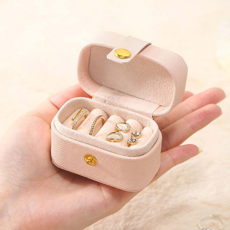 Φορητή Μικρή Οργάνωση Κοσμημάτων Εμφάνιση Ταξιδιού Απλή μίνι θήκη δώρου Δερμάτινο σκουλαρίκι κολιέ Δαχτυλίδι θήκη Κουτί συσκευασίας