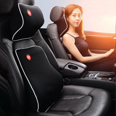 Universal Προσκέφαλο αυτοκινήτου Μαξιλάρι λαιμού οσφυϊκή υποστήριξη Μαλακό μαξιλάρι λαιμού Μαξιλάρι αυτοκινήτου οσφυϊκό μαξιλάρι πλάτης Στήριγμα πλάτης μνήμης αφρός που πλένεται