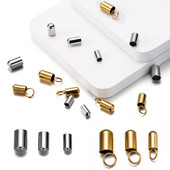 20 τεμ. 4/5/6 χιλιοστά δερμάτινο κορδόνι από ανοξείδωτο χάλυβα, κούμπωμα με κορδόνι με πτερύγια άκρη, καλύμματα σύνδεσης για προμήθειες κατασκευής κοσμημάτων βραχιολιών κολιέ