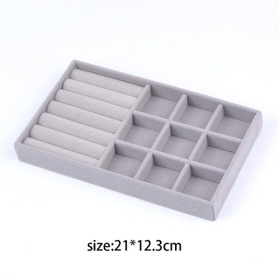 Βελούδινη θήκη θήκης οργάνωσης κοσμημάτων Στοιβαζόμενη επίδειξη κοσμημάτων Δαχτυλίδι Σκουλαρίκι κολιέ Συρτάρι Θήκη αποθήκευσης Κουτιά κοσμημάτων