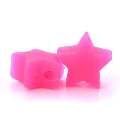 10 gab. 14 mm silikona krelles pārtikas kvalitātes pērļu silikona piecstaru zvaigžņu zobu dzinināšanas knupītis manekena bērnu zobu krelles aksesuāri