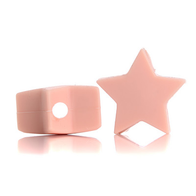10 gab. 14 mm silikona krelles pārtikas kvalitātes pērļu silikona piecstaru zvaigžņu zobu dzinināšanas knupītis manekena bērnu zobu krelles aksesuāri