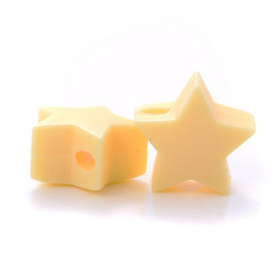 10 gab. 14 mm silikona krelles pārtikas kvalitātes pērļu silikona piecstaru zvaigžņu zobu dzinināšanas knupītis manekena bērnu zobu krelles aksesuāri