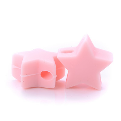 10 gab. 14 mm silikona krelles pārtikas kvalitātes pērļu silikona piecstaru zvaigžņu zobu dzinināšanas knupītis manekena bērnu zobu krelles aksesuāri