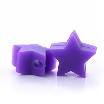 10 gab. 14 mm silikona krelles pārtikas kvalitātes pērļu silikona piecstaru zvaigžņu zobu dzinināšanas knupītis manekena bērnu zobu krelles aksesuāri