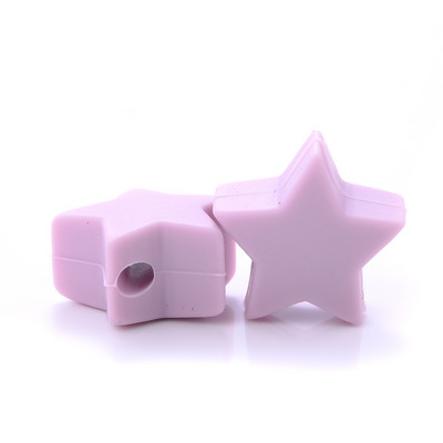 10 gab. 14 mm silikona krelles pārtikas kvalitātes pērļu silikona piecstaru zvaigžņu zobu dzinināšanas knupītis manekena bērnu zobu krelles aksesuāri