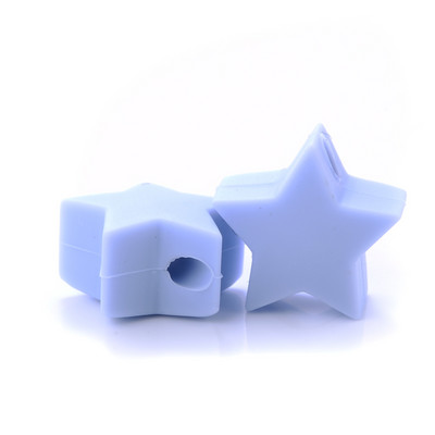10 gab. 14 mm silikona krelles pārtikas kvalitātes pērļu silikona piecstaru zvaigžņu zobu dzinināšanas knupītis manekena bērnu zobu krelles aksesuāri