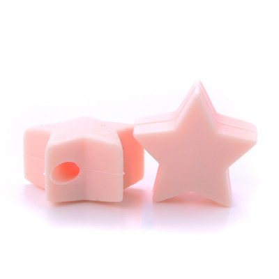 10 gab. 14 mm silikona krelles pārtikas kvalitātes pērļu silikona piecstaru zvaigžņu zobu dzinināšanas knupītis manekena bērnu zobu krelles aksesuāri