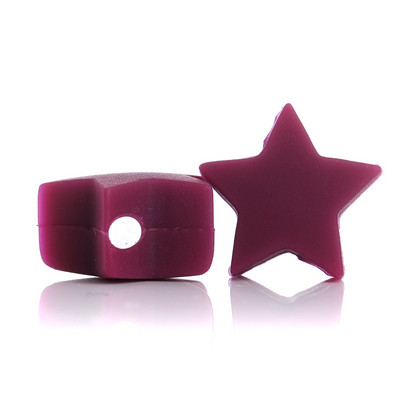 10 gab. 14 mm silikona krelles pārtikas kvalitātes pērļu silikona piecstaru zvaigžņu zobu dzinināšanas knupītis manekena bērnu zobu krelles aksesuāri