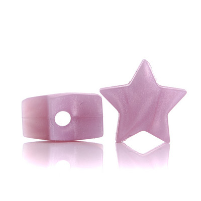 10 gab. 14 mm silikona krelles pārtikas kvalitātes pērļu silikona piecstaru zvaigžņu zobu dzinināšanas knupītis manekena bērnu zobu krelles aksesuāri