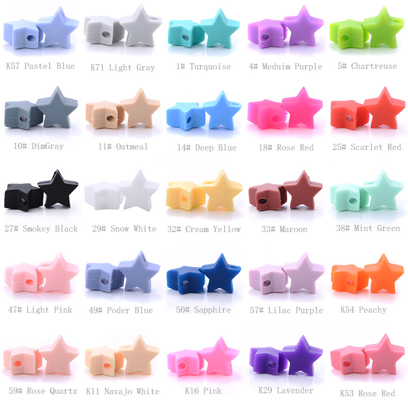 10 vnt 14 mm silikoniniai karoliukai maistiniai perliniai silikoniniai penkiakampiai dantukų čiulptukai manekenai kūdikių dantų karoliukai, priedai