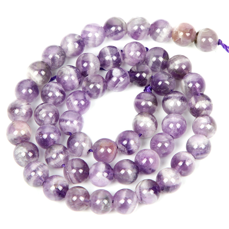 Χάντρες από φυσική πέτρα Dream Amethysts Αχάτες Στρογγυλές Χαλαρές Χάντρες για Κατασκευή κοσμημάτων για Κεντήματα DIY βραχιόλια 4/6/8/10/12 MM