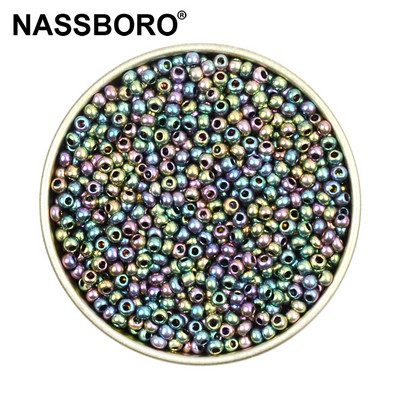 Περίπου 1000 τμχ 2mm Matellic Charm Τσεχικές γυάλινες χάντρες Σπόροι για κοσμήματα Βραχιόλι κολιέ κατασκευής DIY Αξεσουάρ Χονδρική