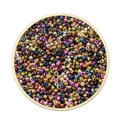 Περίπου 1000 τμχ 2mm Matellic Charm Τσεχικές γυάλινες χάντρες Σπόροι για κοσμήματα Βραχιόλι κολιέ κατασκευής DIY Αξεσουάρ Χονδρική