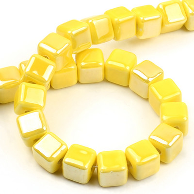 Moodsad värvid 6mm/8mm/10mm kandilised helmed kuubik keraamilised helmed ise 2,0mm auguga helmed Käsitsi valmistatud portselanist helmed ehete valmistamiseks