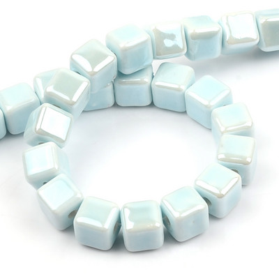 Moodsad värvid 6mm/8mm/10mm kandilised helmed kuubik keraamilised helmed ise 2,0mm auguga helmed Käsitsi valmistatud portselanist helmed ehete valmistamiseks