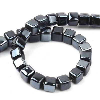 Moodsad värvid 6mm/8mm/10mm kandilised helmed kuubik keraamilised helmed ise 2,0mm auguga helmed Käsitsi valmistatud portselanist helmed ehete valmistamiseks