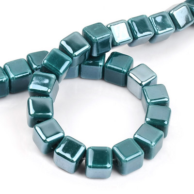 Moodsad värvid 6mm/8mm/10mm kandilised helmed kuubik keraamilised helmed ise 2,0mm auguga helmed Käsitsi valmistatud portselanist helmed ehete valmistamiseks