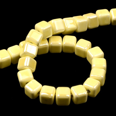 Moodsad värvid 6mm/8mm/10mm kandilised helmed kuubik keraamilised helmed ise 2,0mm auguga helmed Käsitsi valmistatud portselanist helmed ehete valmistamiseks