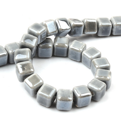 Moodsad värvid 6mm/8mm/10mm kandilised helmed kuubik keraamilised helmed ise 2,0mm auguga helmed Käsitsi valmistatud portselanist helmed ehete valmistamiseks