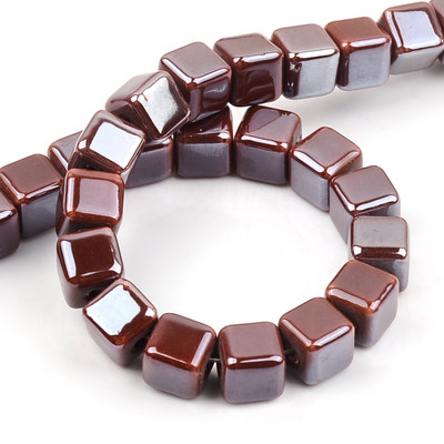 Moodsad värvid 6mm/8mm/10mm kandilised helmed kuubik keraamilised helmed ise 2,0mm auguga helmed Käsitsi valmistatud portselanist helmed ehete valmistamiseks