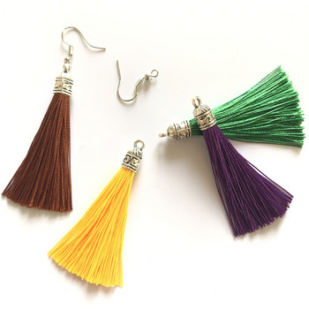 10/20 τμχ 6cm Small Silk Tassel Earrings Κρεμαστό Γούρια Crafts Ασημένια Καπέλα Φούντες Βούρτσα για Αξεσουάρ Κατασκευής Κοσμημάτων DIY