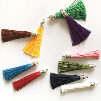 10/20 τμχ 6cm Small Silk Tassel Earrings Κρεμαστό Γούρια Crafts Ασημένια Καπέλα Φούντες Βούρτσα για Αξεσουάρ Κατασκευής Κοσμημάτων DIY