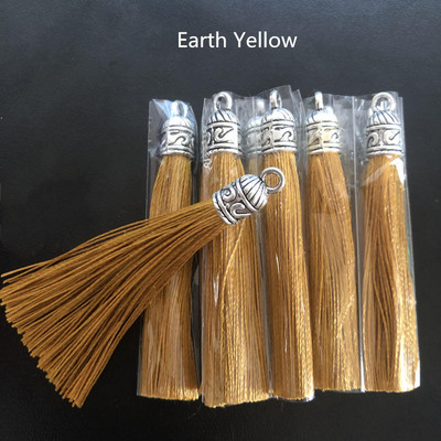 10/20gab 6cm mazi zīda pušķi Auskari Kulonu piekariņi Amatniecība Sudraba gala vāciņi Pušķi Birstīte DIY rotaslietu izgatavošanai Piederumi