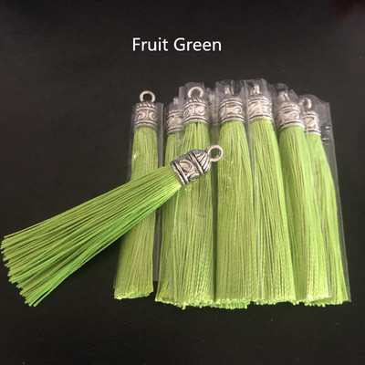 10/20gab 6cm mazi zīda pušķi Auskari Kulonu piekariņi Amatniecība Sudraba gala vāciņi Pušķi Birstīte DIY rotaslietu izgatavošanai Piederumi