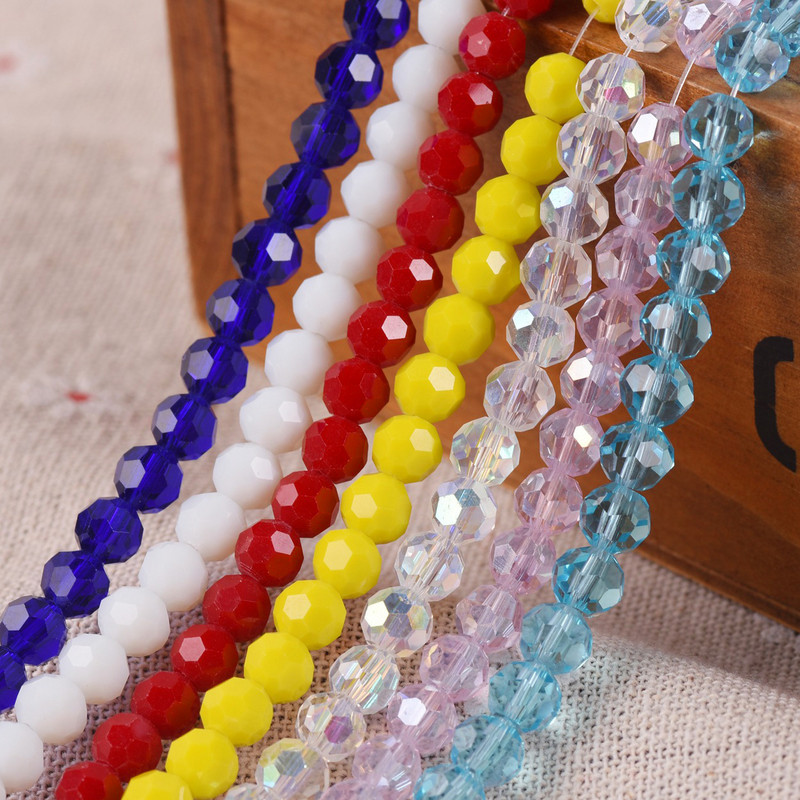 32. körben vágott golyóval bevont színek 3 mm 4 mm 6 mm 8 mm csiszolt kristályüveg laza távtartó gyöngyök tétel ékszerkészítéshez barkácsolás