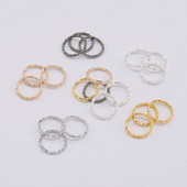 50-100 τμχ 8-20 χιλιοστά Round Jump Rings Twisted Open Split Rings Δαχτυλίδια jump Connector For Jewelry Makings Findings Supplies DIY