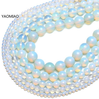 Φυσική πέτρα Opal Beads Opalite 4/6/8/10/12MM Fit Diy Make Up Charms Χάντρες με χάντρες για αξεσουάρ κατασκευής κοσμημάτων Δωρεάν αποστολή