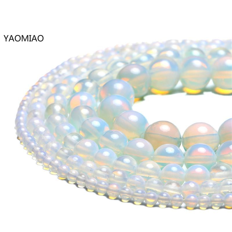 Φυσική πέτρα Opal Beads Opalite 4/6/8/10/12MM Fit Diy Make Up Charms Χάντρες με χάντρες για αξεσουάρ κατασκευής κοσμημάτων Δωρεάν αποστολή