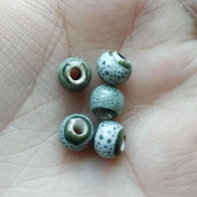 100 ΤΕΜ 6mm 8mm Στρογγυλές Κεραμικές Χάντρες DIY Τρύπες Χάντρες Χειροποίητες Πορσελάνινες Χάντρες 10 Χρώματα για Κατασκευή κοσμημάτων