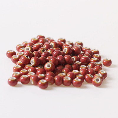 100 ΤΕΜ 6mm 8mm Στρογγυλές Κεραμικές Χάντρες DIY Τρύπες Χάντρες Χειροποίητες Πορσελάνινες Χάντρες 10 Χρώματα για Κατασκευή κοσμημάτων