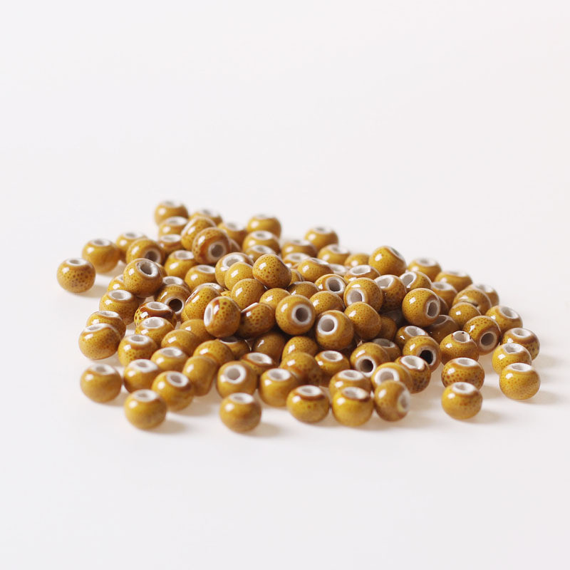 100 ΤΕΜ 6mm 8mm Στρογγυλές Κεραμικές Χάντρες DIY Τρύπες Χάντρες Χειροποίητες Πορσελάνινες Χάντρες 10 Χρώματα για Κατασκευή κοσμημάτων