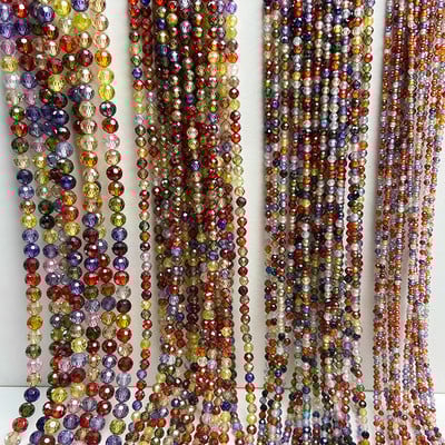 2/3/4mm Πολύχρωμες χάντρες από πέτρα ζιργκόν με φυσική ζιργκόν Κρυστάλλινες χάντρες για κοσμήματα που κατασκευάζουν DIY Αξεσουάρ βραχιολιών 15``