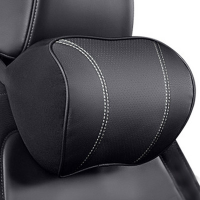 Δερμάτινο σετ μαξιλαριών λαιμού αυτοκινήτου Memory Foam Αυτόματο Πίσω Κάθισμα Πίσω Προσκέφαλο στο αυτοκίνητο Υποστηρίζει οσφυϊκή πλευρά Αξεσουάρ κάλυμμα μαξιλαριού ταξιδιού