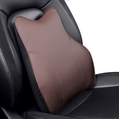 Δερμάτινο σετ μαξιλαριών λαιμού αυτοκινήτου Memory Foam Αυτόματο Πίσω Κάθισμα Πίσω Προσκέφαλο στο αυτοκίνητο Υποστηρίζει οσφυϊκή πλευρά Αξεσουάρ κάλυμμα μαξιλαριού ταξιδιού
