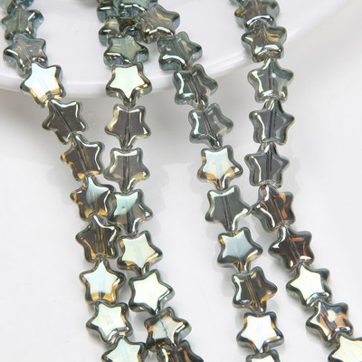 30 ΤΕΜ. 7 χιλιοστών λάμψη γυάλινες χάντρες με πεντάκτινα αστέρια ΑΒ έγχρωμες χάντρες για βραχιόλια κατασκευής κοσμημάτων Προμήθειες κολιέ Αξεσουάρ DIY