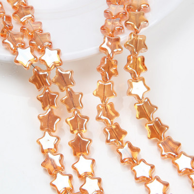 30 ΤΕΜ. 7 χιλιοστών λάμψη γυάλινες χάντρες με πεντάκτινα αστέρια ΑΒ έγχρωμες χάντρες για βραχιόλια κατασκευής κοσμημάτων Προμήθειες κολιέ Αξεσουάρ DIY