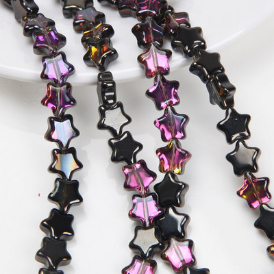 30 ΤΕΜ. 7 χιλιοστών λάμψη γυάλινες χάντρες με πεντάκτινα αστέρια ΑΒ έγχρωμες χάντρες για βραχιόλια κατασκευής κοσμημάτων Προμήθειες κολιέ Αξεσουάρ DIY