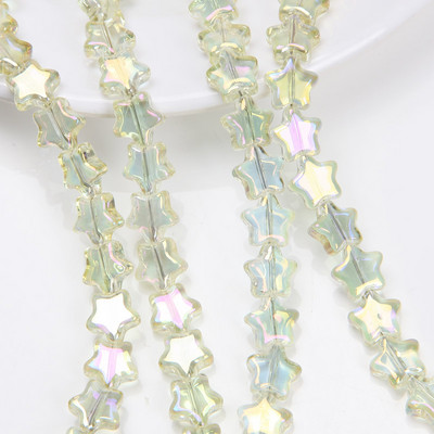 30 ΤΕΜ. 7 χιλιοστών λάμψη γυάλινες χάντρες με πεντάκτινα αστέρια ΑΒ έγχρωμες χάντρες για βραχιόλια κατασκευής κοσμημάτων Προμήθειες κολιέ Αξεσουάρ DIY
