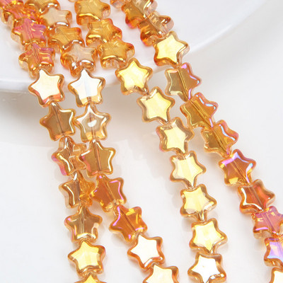 30 ΤΕΜ. 7 χιλιοστών λάμψη γυάλινες χάντρες με πεντάκτινα αστέρια ΑΒ έγχρωμες χάντρες για βραχιόλια κατασκευής κοσμημάτων Προμήθειες κολιέ Αξεσουάρ DIY