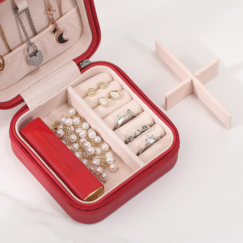 Casegrace Portable Jewelry Organizer Δερμάτινο κουτί αποθήκευσης Ταξιδιωτικά κοσμήματα Εμφάνιση θήκη δώρου Θήκη σκουλαρίκι Κουτί οργάνωσης κοσμημάτων