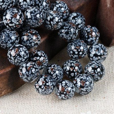 Kerek, porcelán mintákkal utánzott bevonatú 8 mm-es 10 mm-es átlátszatlan üveg laza kézműves gyöngyök ékszerkészítéshez barkácsolás
