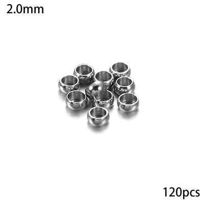 120-150 vnt. / partijoje 1,5-4,0 mm kamštis tarpiklis suspausto vamzdelio karoliukai suspausto galo karoliukų jungtys, skirtos „pasidaryk pats“ papuošalams gaminti, reikmenys