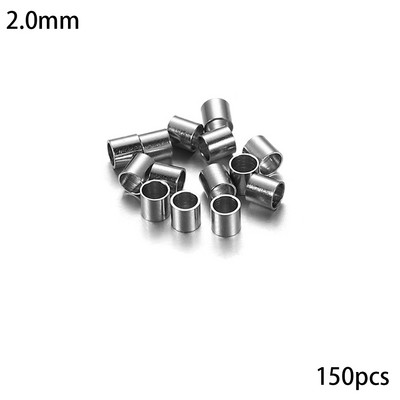 120-150 vnt. / partijoje 1,5-4,0 mm kamštis tarpiklis suspausto vamzdelio karoliukai suspausto galo karoliukų jungtys, skirtos „pasidaryk pats“ papuošalams gaminti, reikmenys