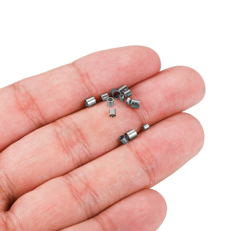 120-150 vnt. / partijoje 1,5-4,0 mm kamštis tarpiklis suspausto vamzdelio karoliukai suspausto galo karoliukų jungtys, skirtos „pasidaryk pats“ papuošalams gaminti, reikmenys